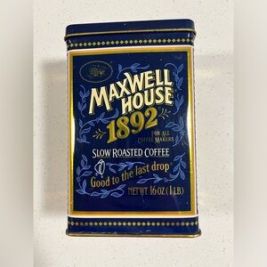 Maxwell House Vintage Slow Roasted 1892 Coffee Tin Prtd 1992 for 100 anniversary